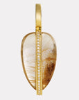 By Pariah Jewellery - Necklace BY PARIAH 14k Yellow Gold Small Rutilated Quartz Diamond Pebble Pendant
