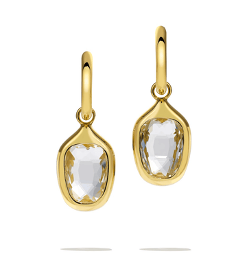 By Pariah Jewellery - Earrings - Drop BY PARIAH 14k Yellow Gold White Topaz Orbit Prism Earring
