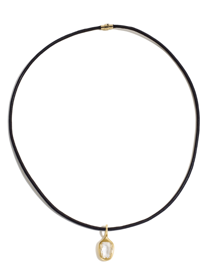 By Pariah Jewellery - Necklace BY PARIAH 14k Yellow Gold White Topaz Prism Orbit Pendant