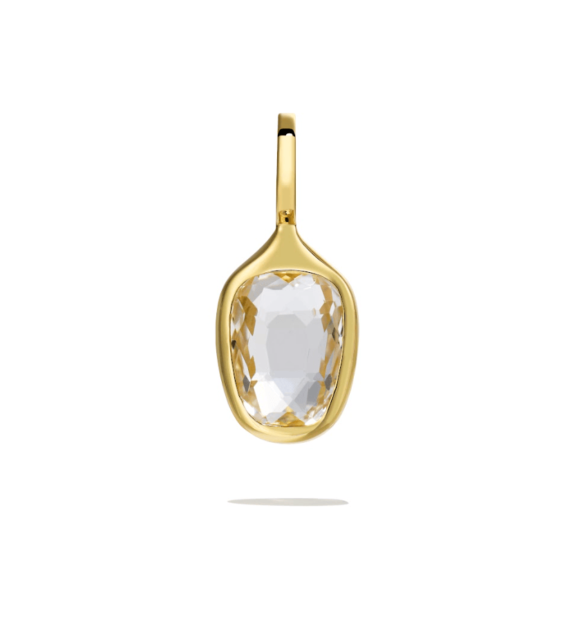 By Pariah Jewellery - Necklace BY PARIAH 14k Yellow Gold White Topaz Prism Orbit Pendant