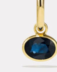 By Pariah Jewellery - Earrings - Drop By Pariah 14K Yellow Gold with Blue Sapphire Orbit Hoops
