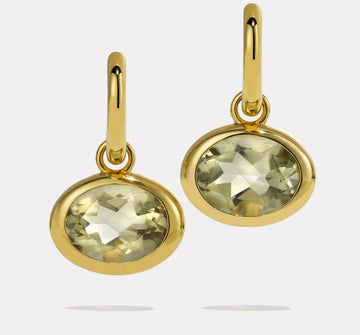 By Pariah Jewellery - Earrings - Drop By Pariah Green Amethyst Orbit Hoops