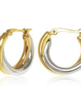 Carla Corp Jewellery - Earrings - Hoop Carla 14K Two Toned Crossed Hoops