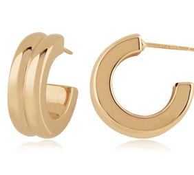 Carla Corp Jewellery - Earrings - Hoop Carla 14K Yellow Gold Double Square Edge Hoops