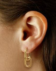 Carla Corp Jewellery - Earrings - Hoop Carla 14K Yellow Gold Oval Double Loop Link Drop Earrings