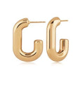 Carla Corp Jewellery - Earrings - Hoop Carla 14K Yellow Gold Rounded Oval J Hoops