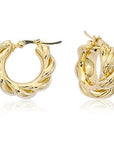 Carla Corp Jewellery - Earrings - Hoop Carla 14K Yellow Gold Small Knotted Rope Hoops