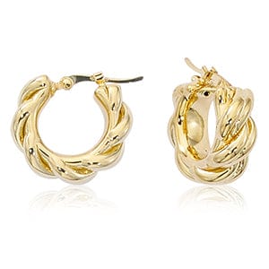 Carla Corp Jewellery - Earrings - Hoop Carla 14K Yellow Gold Small Knotted Rope Hoops