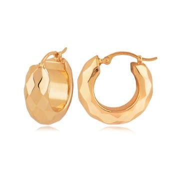 Carla Corp Jewellery - Earrings - Hoop Carla 14K Yellow Gold18mm Round Facetted Hoops