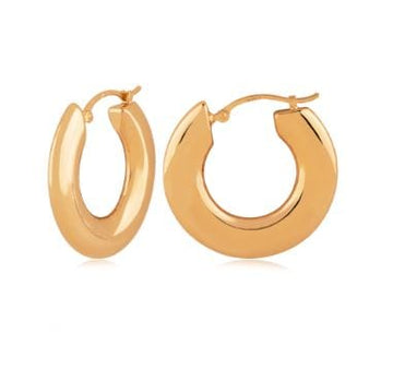 Carla Corp Jewellery - Earrings - Hoop Carla 14K Yellow Gold25mm Deep Narrow Puff Hoops