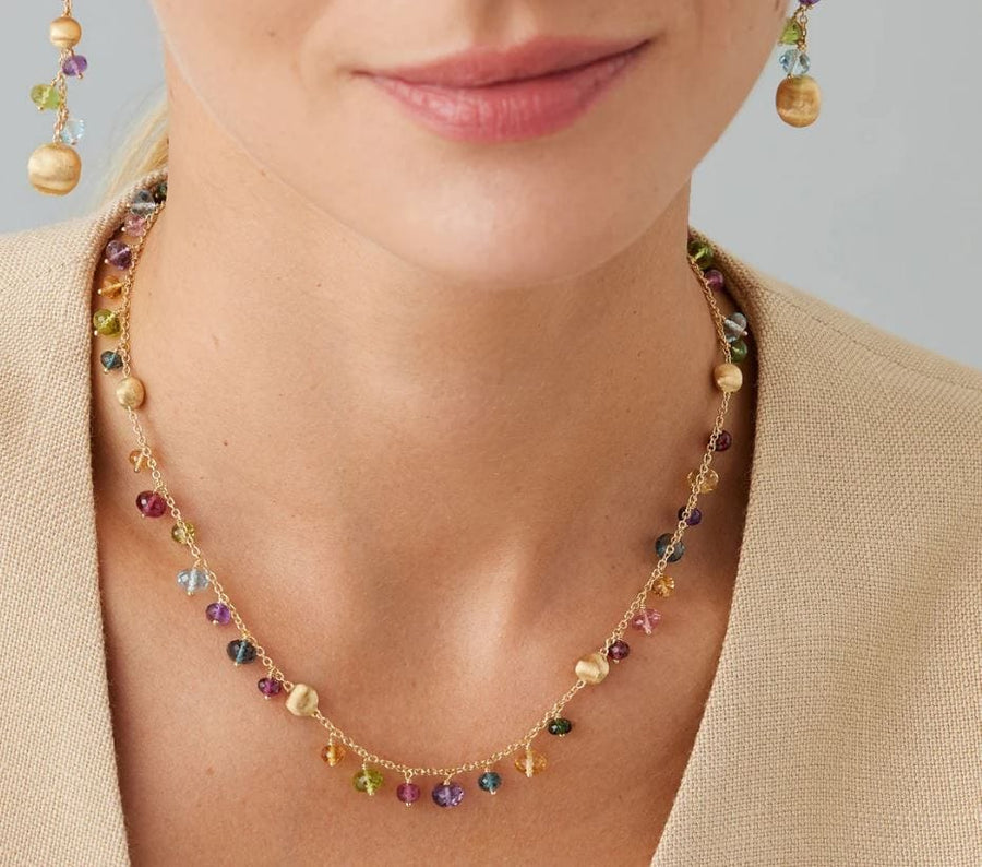 Marco Bicego Jewellery - Necklace CB2781-MIX02 MB 18KY Africa Mixed Gem Dangles Necklace