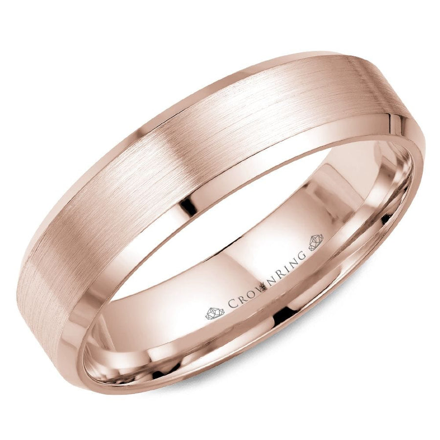 Crown Ring Crown Ring 6mm Rose Gold Classic Wedding Band