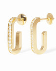 dinh van Jewellery - Earrings - Hoop dinh van 18K Yellow Gold Medium Maillon Diamond Link Earrings