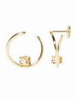 dinh van Jewellery - Earrings - Hoop dinh van 18K Yellow Gold Small Le Cube Diamond Hoops
