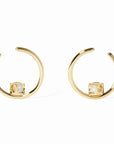 dinh van Jewellery - Earrings - Hoop dinh van 18K Yellow Gold Small Le Cube Diamond Hoops