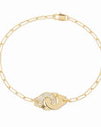 dinh van Jewellery - Bracelet dinh van 18K Yellow Gold Small Menottes Diamond Chain Bracelet