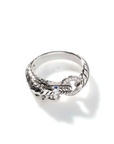 John Hardy Sterling Silver Naga Ring with Diamonds