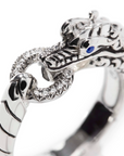 John Hardy Sterling Silver Naga Ring with Diamonds