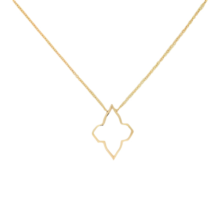 Farah Khan Jewellery - Necklace Farah Khan 18K Yellow Gold White Ceramic Star Necklace