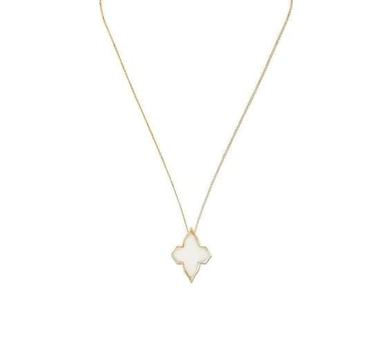 Farah Khan Jewellery - Necklace Farah Khan 18K Yellow Gold White Ceramic Star Necklace