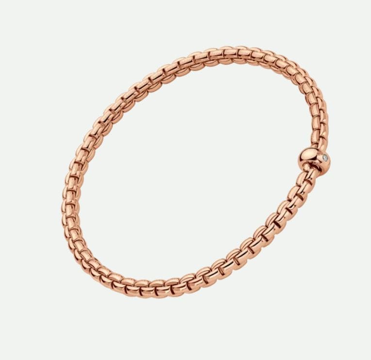 Fope Jewellery - Bracelet Fope 18K Rose Gold Flex it Bracelet with Single Diamond