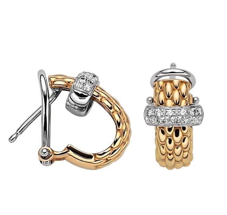 Fope Jewellery - Earrings - Hoop Fope 18K Two Tone Vendome Diamond Earrings