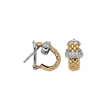 Fope Jewellery - Earrings - Hoop Fope 18K Two Tone Vendome Diamond Earrings