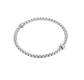 Fope Jewellery - Bracelet FOPE 18k White Gold Rhombus-set diamonds Eka Collection Flex'it Bracelet