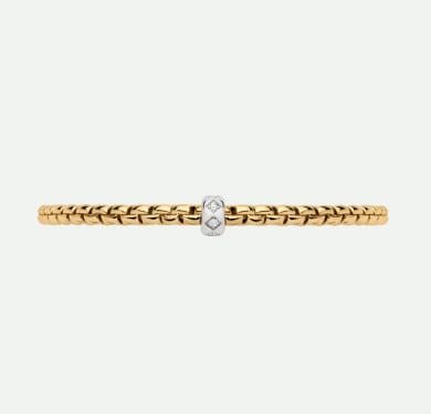 Fope Jewellery - Bracelet Fope 18K Yellow Gold and Diamond 4mm Eka FlexIt Bracelet Size Medium