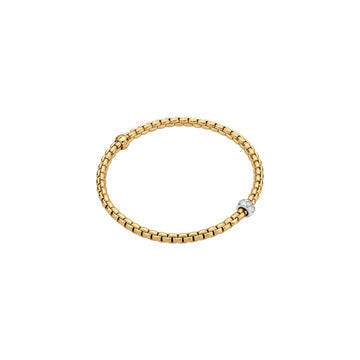 Fope Jewellery - Bracelet Fope 18K Yellow Gold and Diamond 4mm Eka FlexIt Bracelet Size Medium