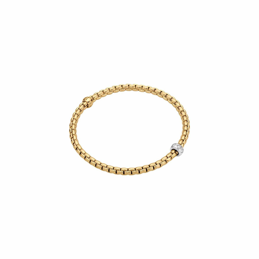 Fope Jewellery - Bracelet Fope 18K Yellow Gold and Diamond 4mm Eka FlexIt Bracelet Size Medium