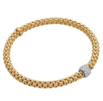Fope Jewellery - Bracelet FOPE 18K Yellow Gold Bracelet with Pave Diamond Rondelle
