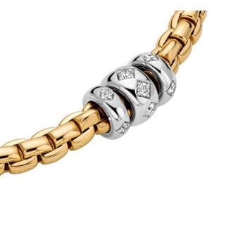 Fope Jewellery - Bracelet Fope 18K Yellow Gold Bracelet with Rhombus Set Diamonds