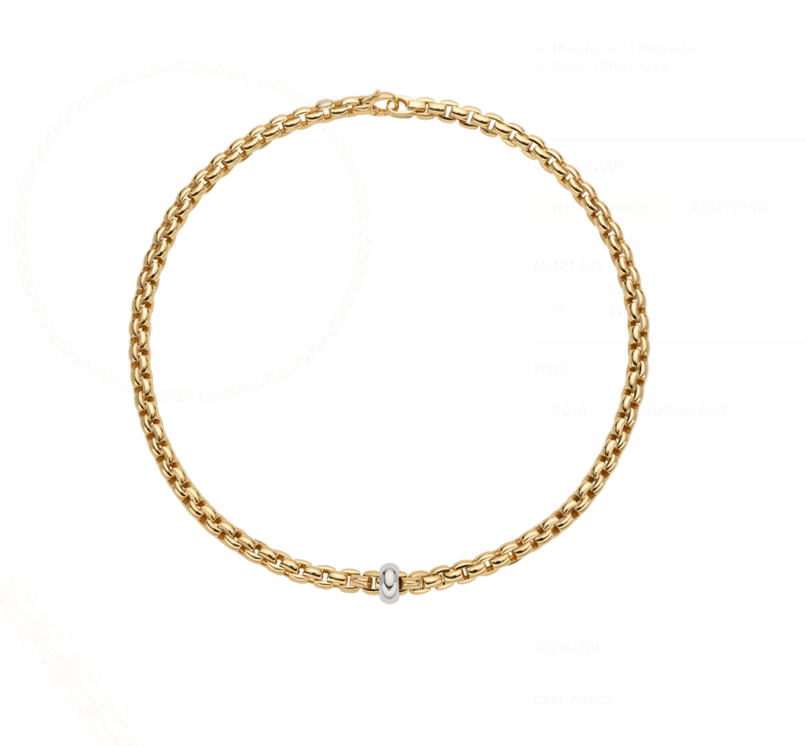 Fope Jewellery - Necklace FOPE 18k Yellow Gold Diamond Pave Eka Necklace