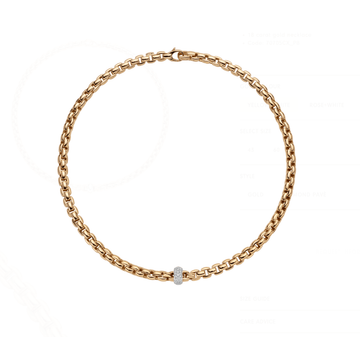 Fope Jewellery - Necklace FOPE 18k Yellow Gold Diamond Pave Eka Necklace