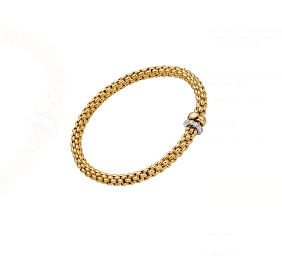 Fope Jewellery - Bracelet FOPE 18k Yellow Gold Diamond Solo Bracelet