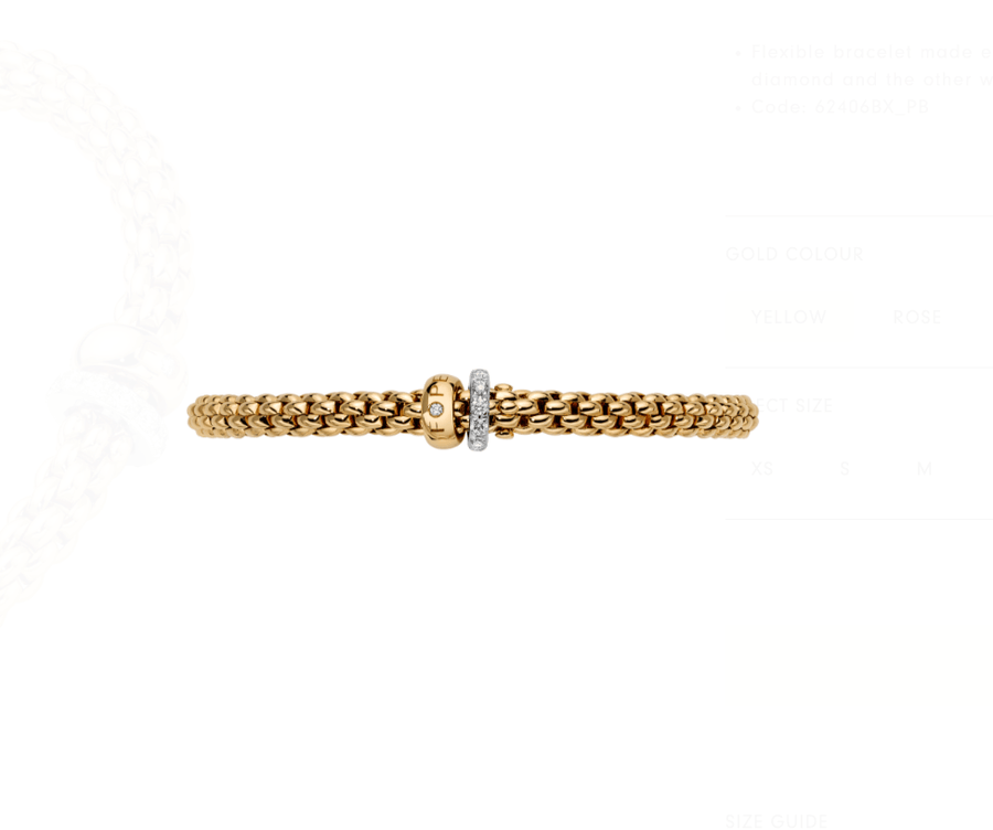 Fope Jewellery - Bracelet FOPE 18k Yellow Gold Diamond Solo Bracelet