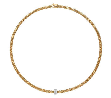 Fope Jewellery - Necklace FOPE 18k Yellow Gold Diamond Solo Necklace
