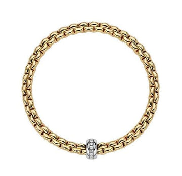 Fope Jewellery - Bracelet Fope 18K Yellow Gold Eka Flet it Diamond Rondel Bracelet