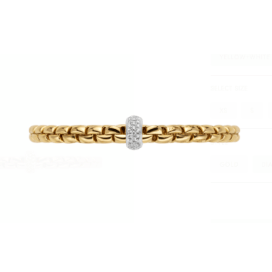 Fope Jewellery - Bracelet FOPE 18k Yellow Gold Eka Flex'it Bracelet with Diamonds