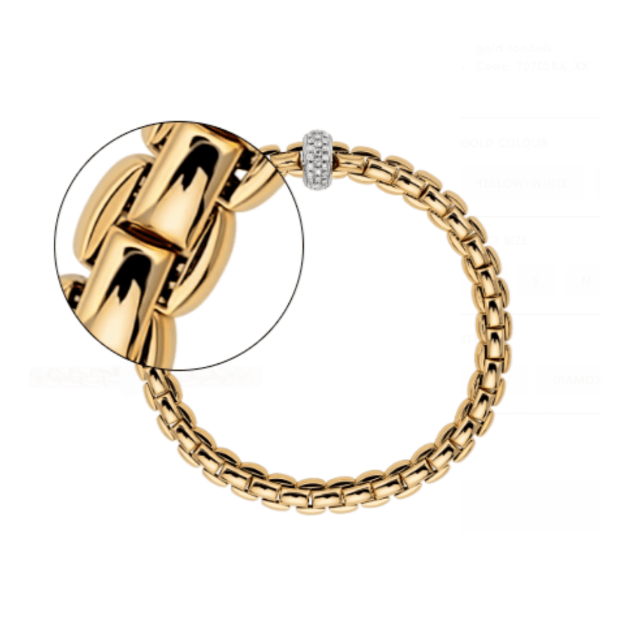 Fope Jewellery - Bracelet FOPE 18k Yellow Gold Eka Flex'it Bracelet with Diamonds