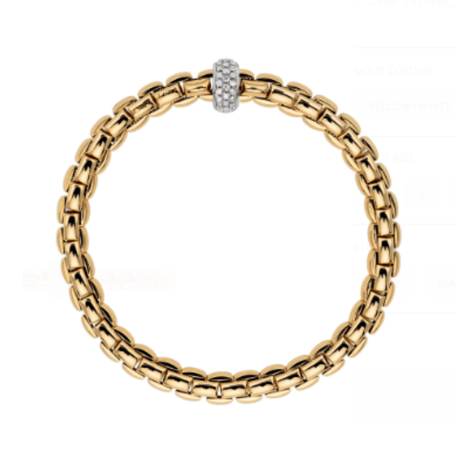 Fope Jewellery - Bracelet FOPE 18k Yellow Gold Eka Flex'it Bracelet with Diamonds