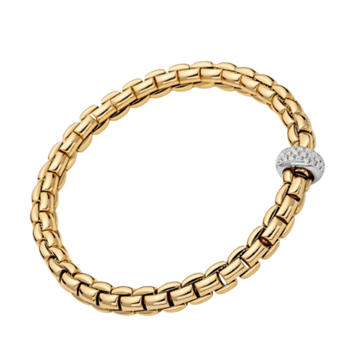 Fope Jewellery - Bracelet FOPE 18k Yellow Gold Eka Flex'it Bracelet with Diamonds