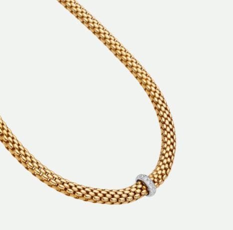 Fope Jewellery - Necklace Fope 18K Yellow Gold Flat Vendome Decklace with Diamonds
