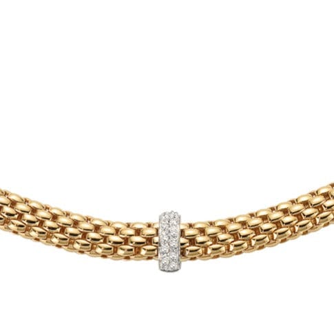 Fope Jewellery - Necklace Fope 18K Yellow Gold Flat Vendome Decklace with Diamonds