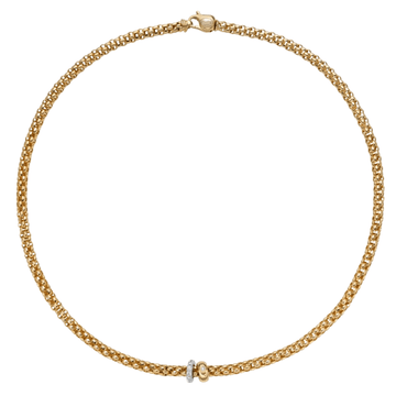 Fope Jewellery - Necklace FOPE 18k Yellow Gold Flex'it Solo Necklace with Diamond