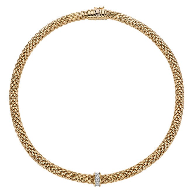 FOPE 18K Yellow Gold Love Nest 0.33ct Pave Diamond Necklace – Touch of ...