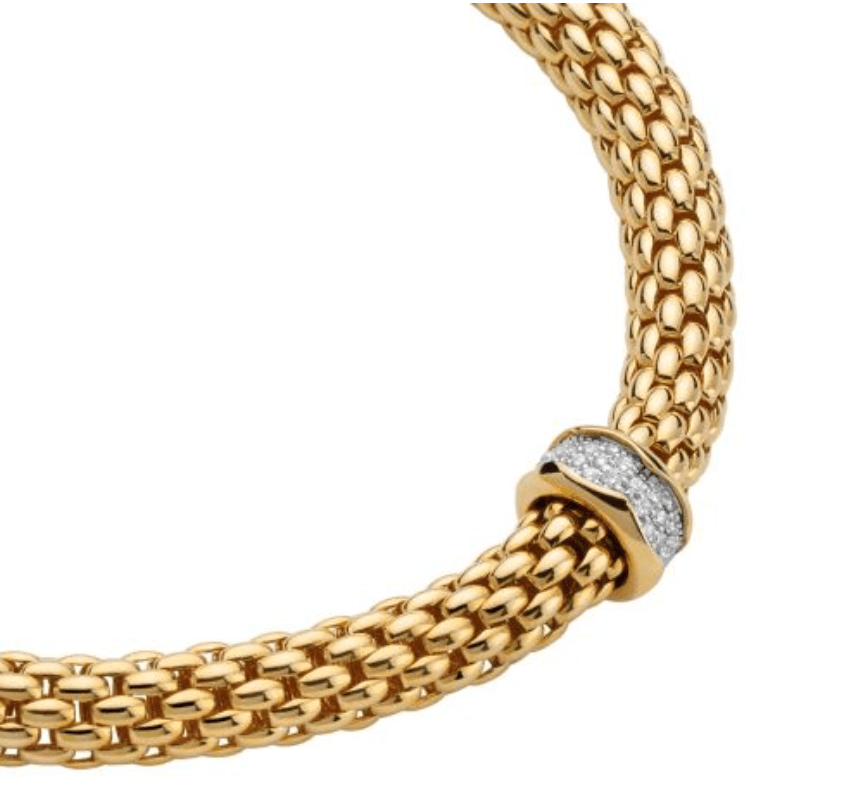 Fope Jewellery - Necklace FOPE 18K Yellow Gold Love Nest 0.33ct Pave Diamond Necklace