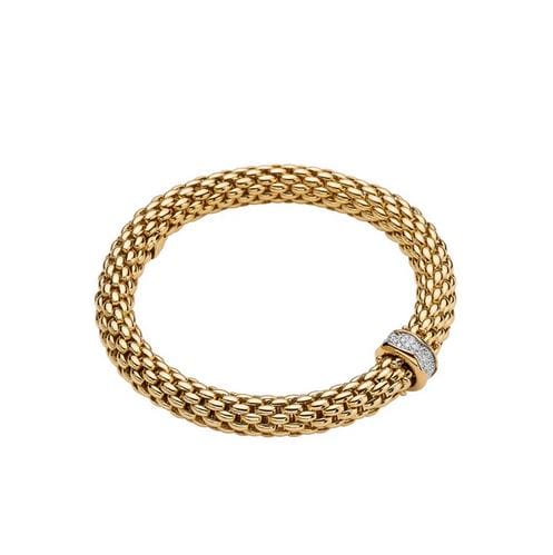 Fope Jewellery - Bracelet Fope 18K Yellow Gold Love Nest Flex it Diamond Rondel Bracelet