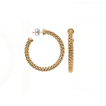 Fope Jewellery - Earrings - Hoop FOPE 18K Yellow Gold Small Essential Hoops